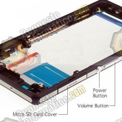 Marco metalico negro + botones XPERIA Z2 D6503 (Nuevo)