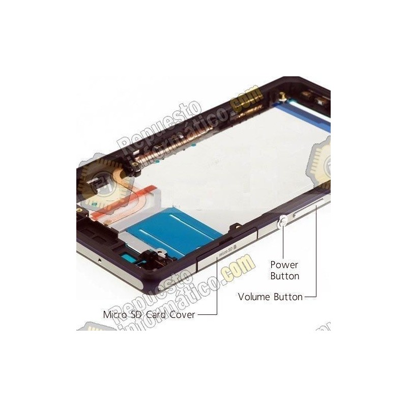 Marco metalico negro + botones XPERIA Z2 D6503 (Nuevo)