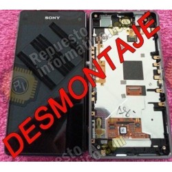 Pantalla (LCD+TACTIL+MARCO) Xperia Z1 Compact (DESMONTAJE) (NEGRO)