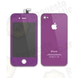 Kit pantalla LCD + Tapa trasera iphone 4G violeta