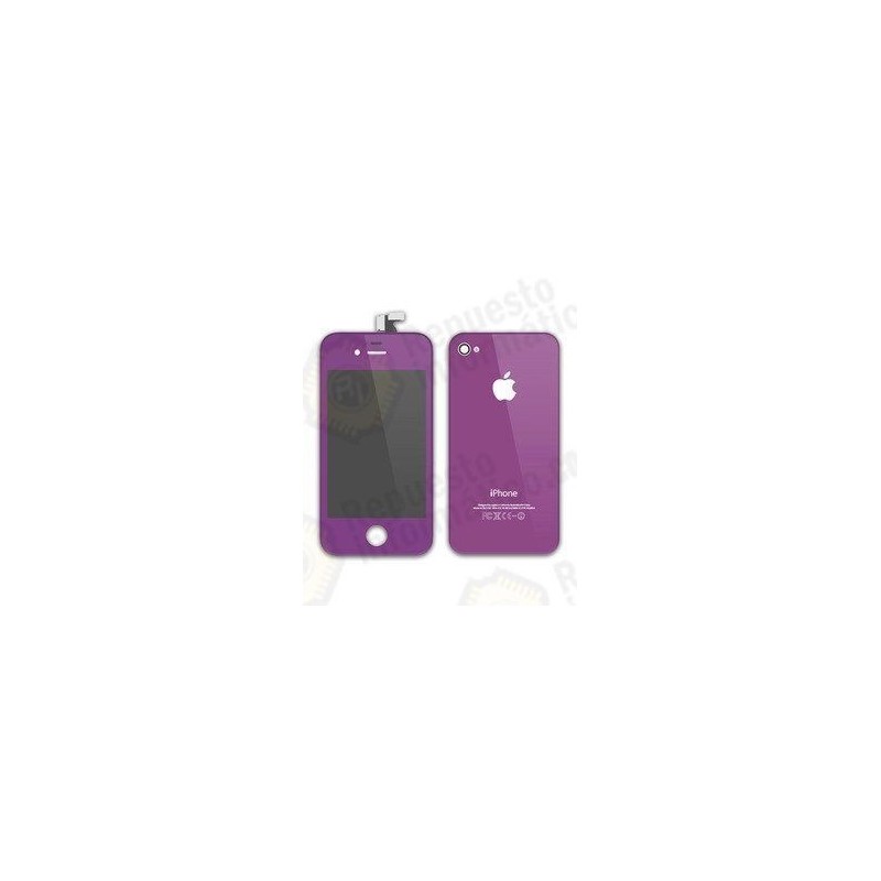 Kit pantalla LCD + Tapa trasera iphone 4G violeta