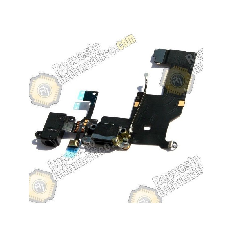Flex de Carga + Audio Flex+ mic iPhone 5 (negro) (SWAP)