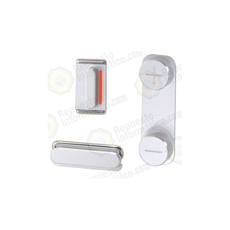 Set 3 Piezas Botones Silver Original iPhone 5S