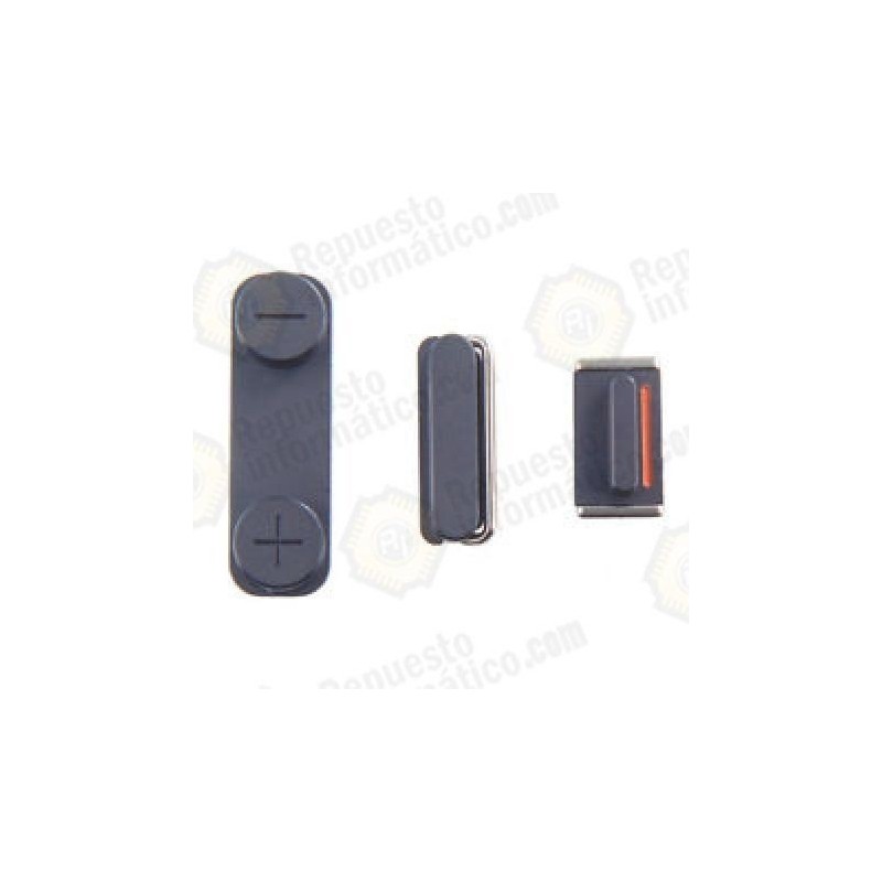 Set 3 Piezas Botones Negro original iPhone 5S