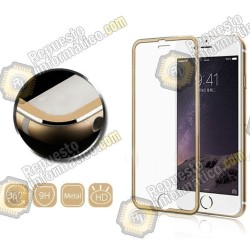 Protector de cristal templado borde color fino   iPhone 6 plus (5.5")  (dorado)