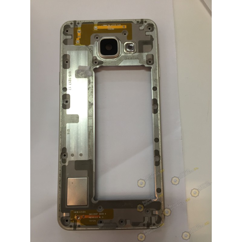 Chasis Trasero Dorado Galaxy A3 (A310F) 2016 Desmontaje