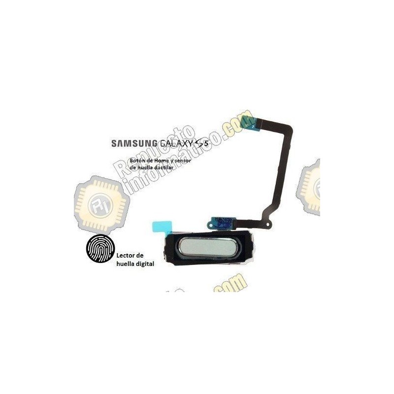 Boton Inicio Home Samsung Galaxy S5, Sensor Huellas, Flex (BLANCO)