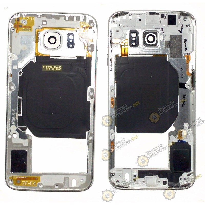 Chasis con lentilla blanca Galaxy S6  (G920) +buzzer+NFC y Botones (SWAP)