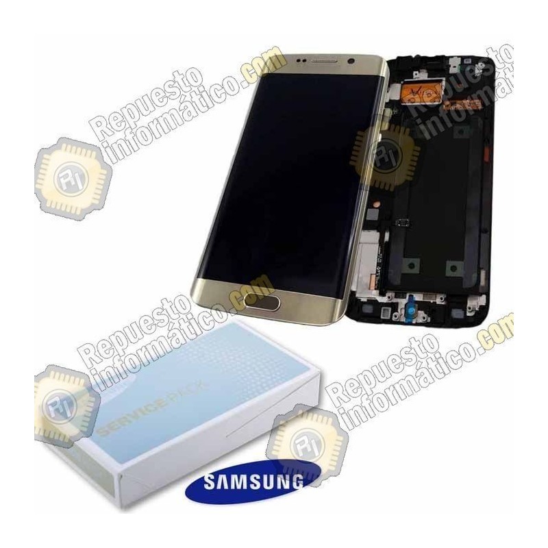 Pantalla (Lcd+tactil+premarco) Dorada GALAXY S6 Edge/ G925 (Directo de fabrica) (GH97-17162C)