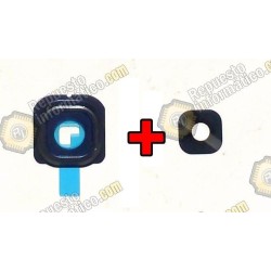 Protector metalico+ Lentilla Camara trasera Galaxy S6 Azul