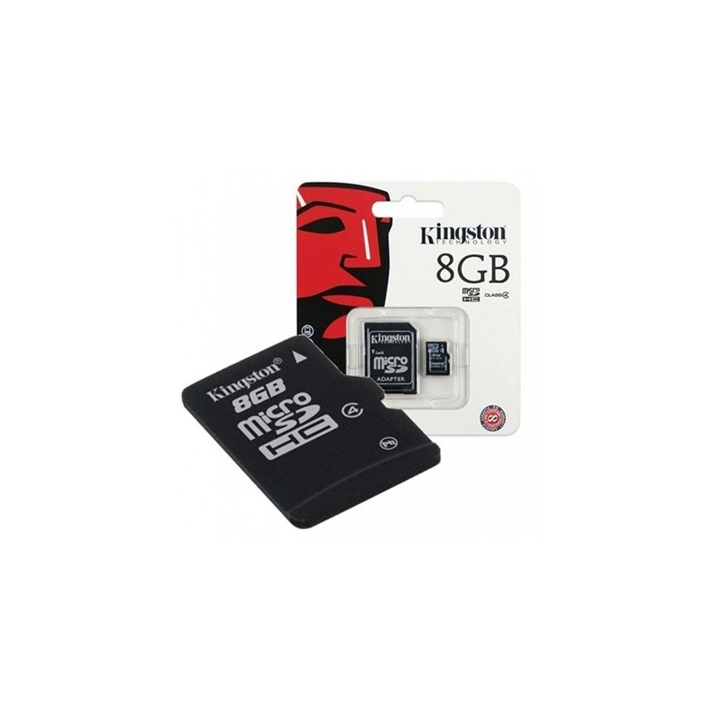 Micro SD Kingston 8GB + Adaptador/Clase 4