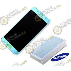 Pantalla (lcd+tactil) Azul espejo Samsung Galaxy S6 (Directo de fabrica) (GH97-17260D)