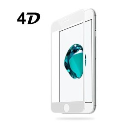 Cristal Templado 4D, Blanco IPhone 8