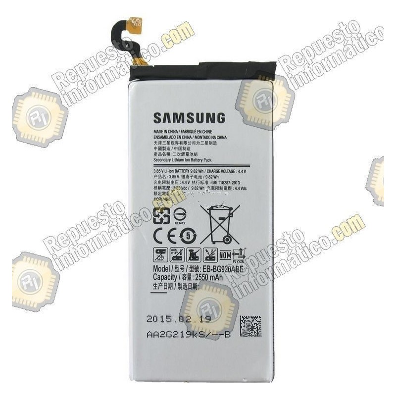 Bateria Original Samsung EB-BG920ABE Galaxy S6 (NUEVA)