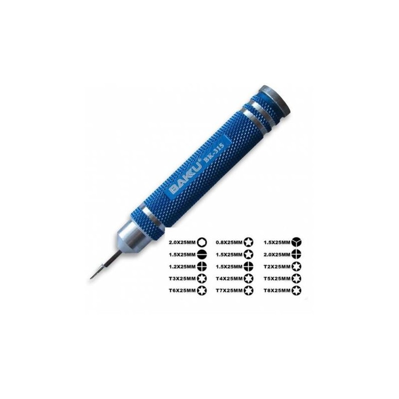 Destornillador Baku con 15 puntas BK-315