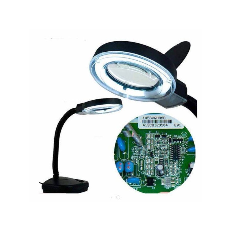 Lámpara Con Lupa De Aumento Y Luz Fluorescente