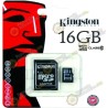 Micro SD Kingston 16GB + Adaptador/Clase 10/UHS-I/45Mb