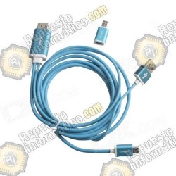 Adaptador Samsung Galaxy S4 / S3  -  Note 2 / Note 3 MHL 2.0 HDTV HDMI  (AZUL)