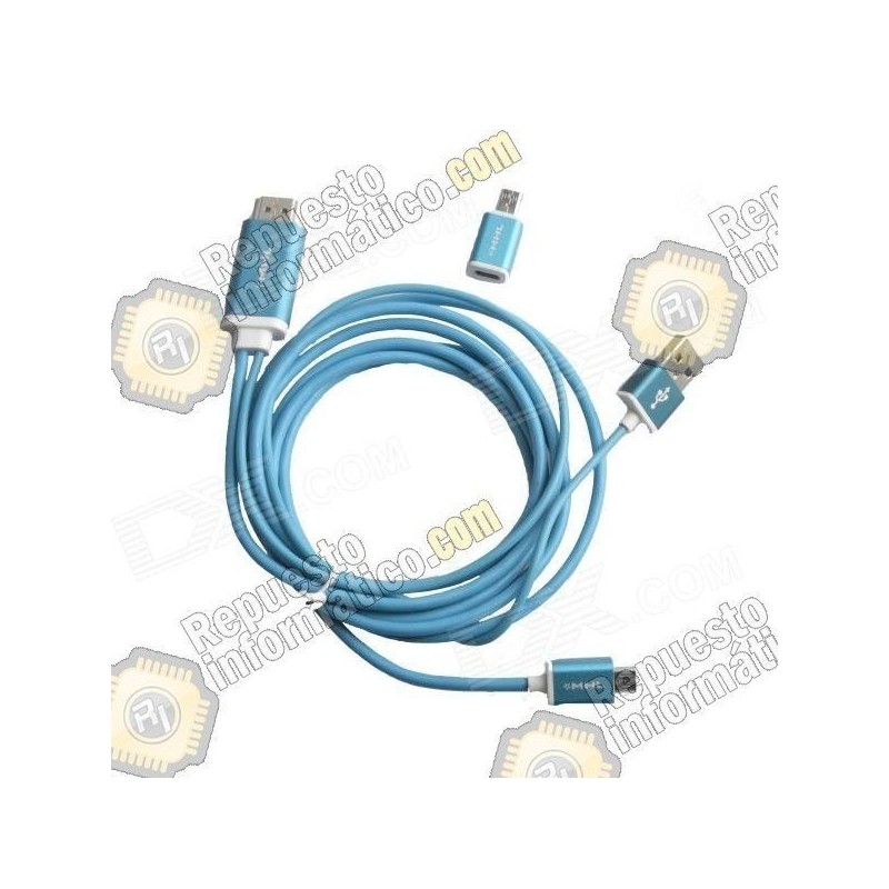 Adaptador Samsung Galaxy S4 / S3  -  Note 2 / Note 3 MHL 2.0 HDTV HDMI  (AZUL)