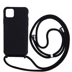 Funda Silicona Premium con Cordones iPhone 12 Negra