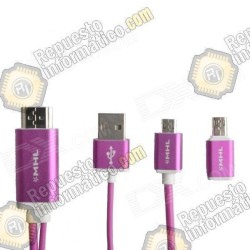 Adaptador Samsung Galaxy S4 / S3  -  Note 2 / Note 3 MHL 2.0 HDTV HDMI (FUCSIA)