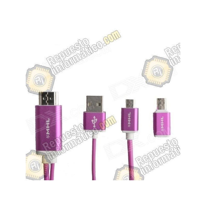 Adaptador Samsung Galaxy S4 / S3  -  Note 2 / Note 3 MHL 2.0 HDTV HDMI (FUCSIA)