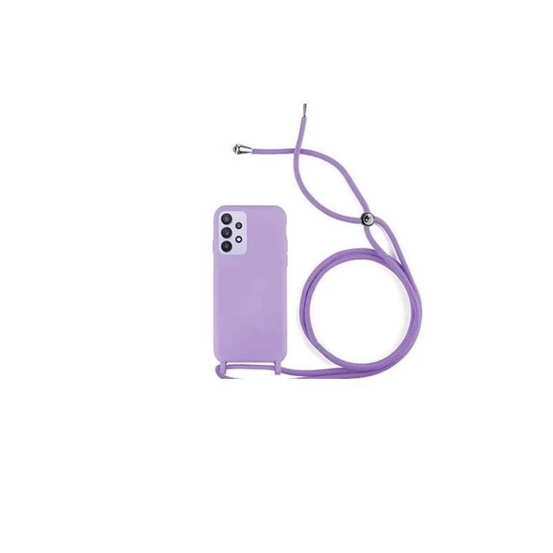 Funda de Silicona Premium con Cordones Samsung Galaxy S22 Plus Lila