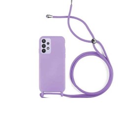 Funda de Silicona Premium con Cordones Samsung Galaxy S22 Plus Lila
