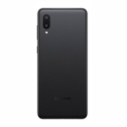 Tapa trasera azul con lente para Samsung Galaxy A02 A022 Negro