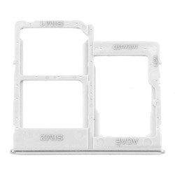 Bandeja Sim y MicroSDpara Samsung Galaxy A31 (A315) Blanco - Plata