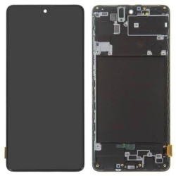 Pantalla Completa Original  con Marco Samsung Galaxy A71, A715 Negra