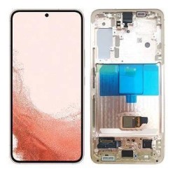 Pantalla Original Lcd + Tactil con Marco Samsung Galaxy S22 5G Oro-Rosa