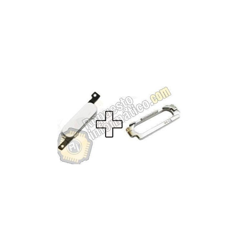 Boton Home Blanco + Marco metalico para Samsung Note 2 (N7100)