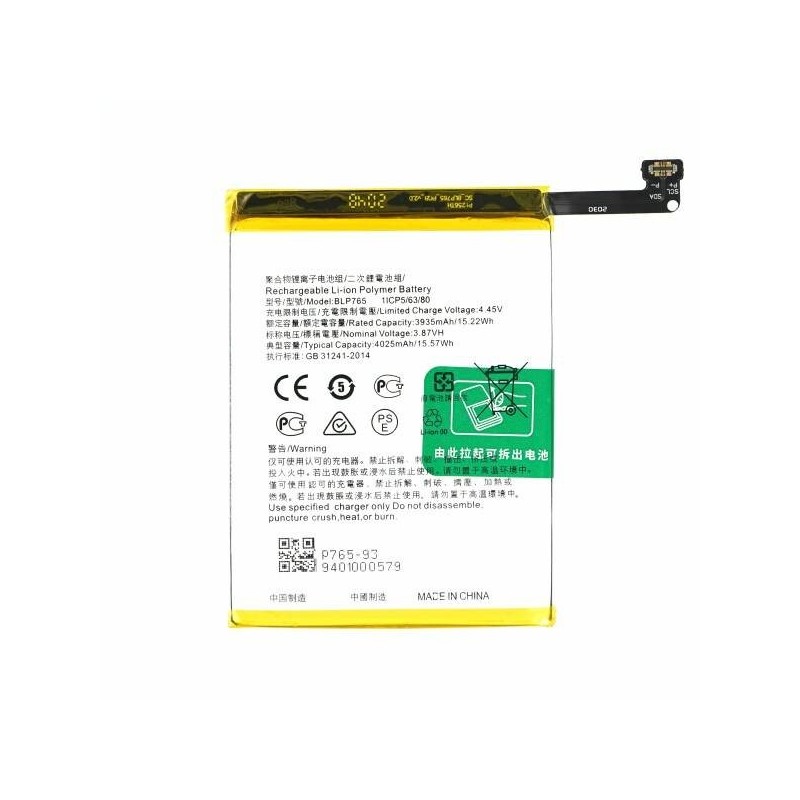 Bateria para Oppo Reno 3, Oppo A91 (BLP765)