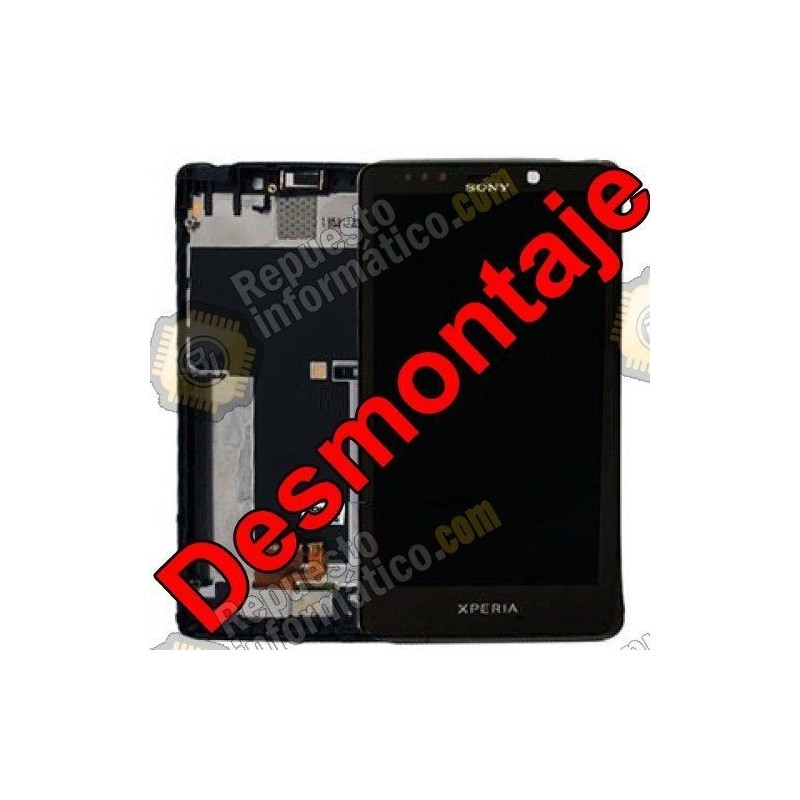 Pantalla (lcd+tactil+marco) Sony Xperia T Lt30 Mint negro (desmontaje)