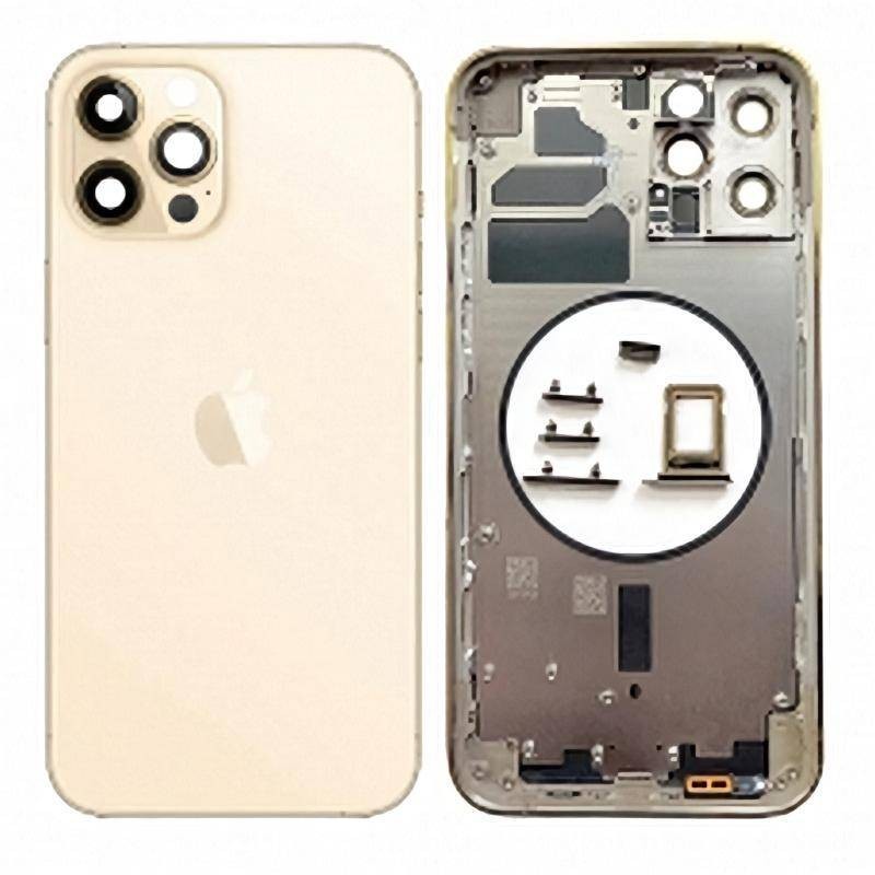 Chasis Carcasa Trasera iPhone 12 Pro Dorado