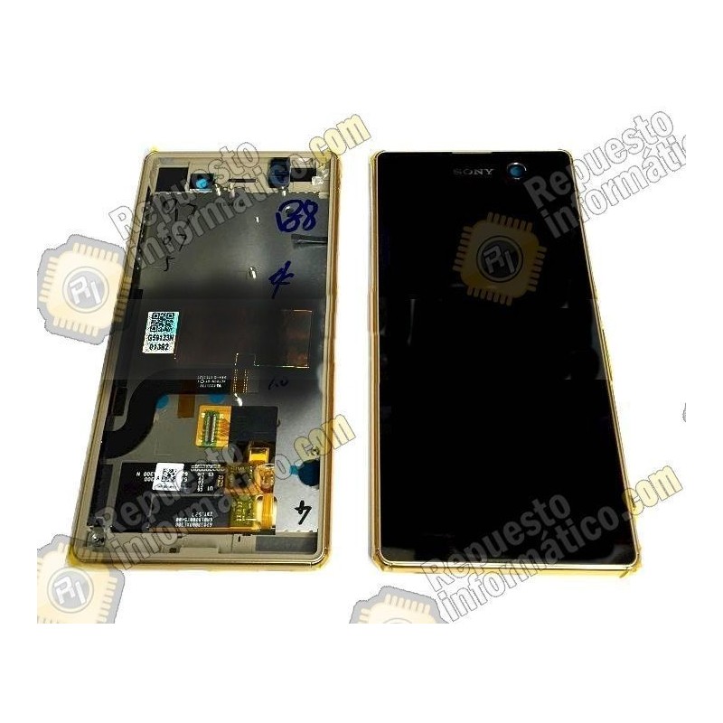 Pantalla (Lcd+Tactil+Marco) Xperia M5 (negra/dorada)