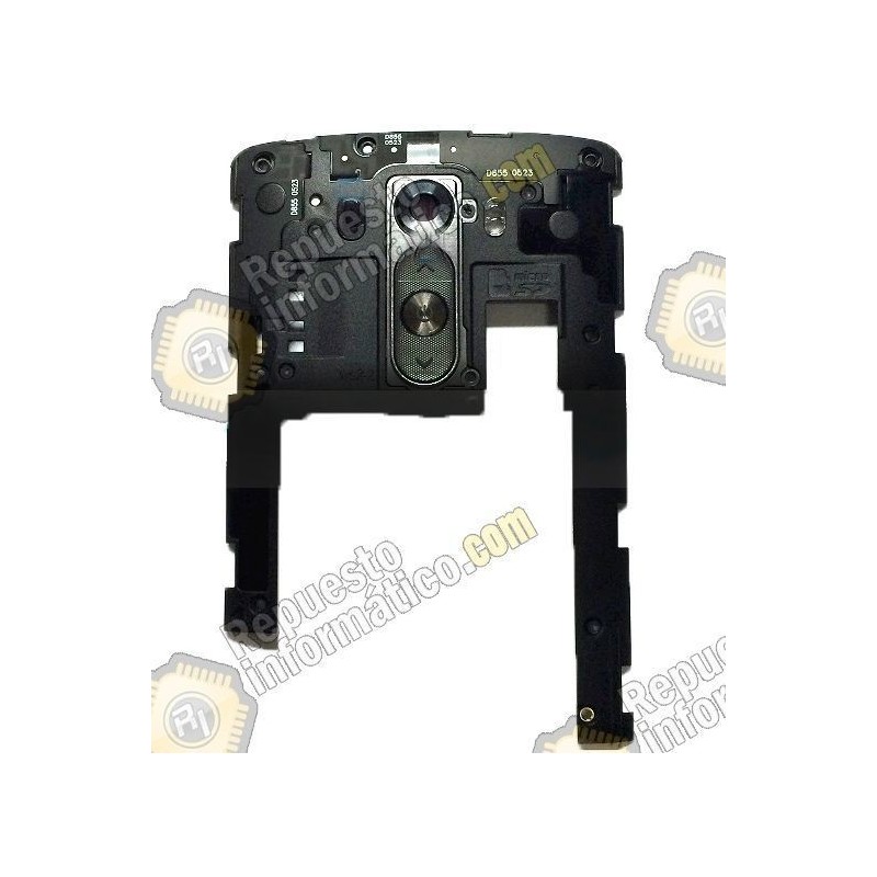 Carcasa intermedia+lentilla+botones LG D855 Optimus G3 Chasis negro (Desmontaje)