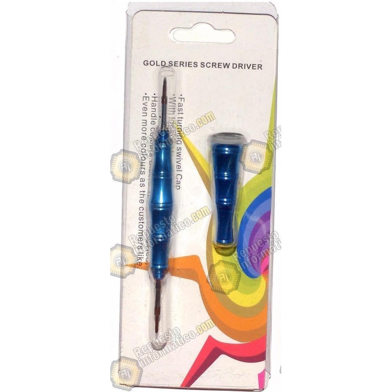 Destornillador de 2 puntas tipo estrella color Azul