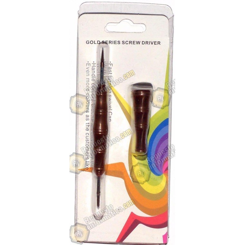 Destornillador de 2 puntas tipo estrella color Marron