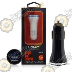 Adaptador Individual  para cargar en el coche color blanco, de 3.1A USB DL-C23