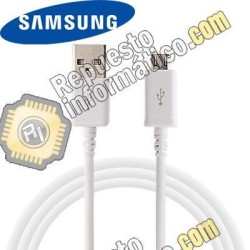 Cable datos micro USB 100% Original Samsung (Blanco) (Usado)