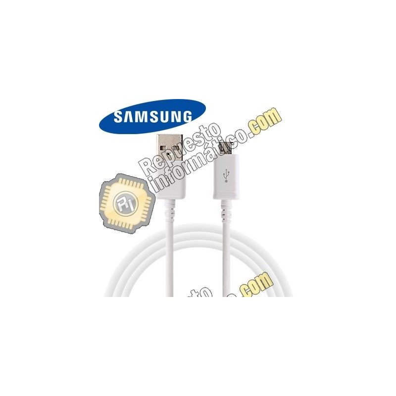 Cable datos micro USB 100% Original Samsung (Blanco) (Usado)