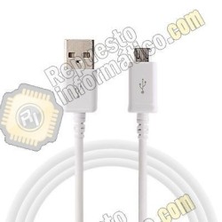 Cable datos micro USB 100% Original Samsung (Blanco) (Usado)