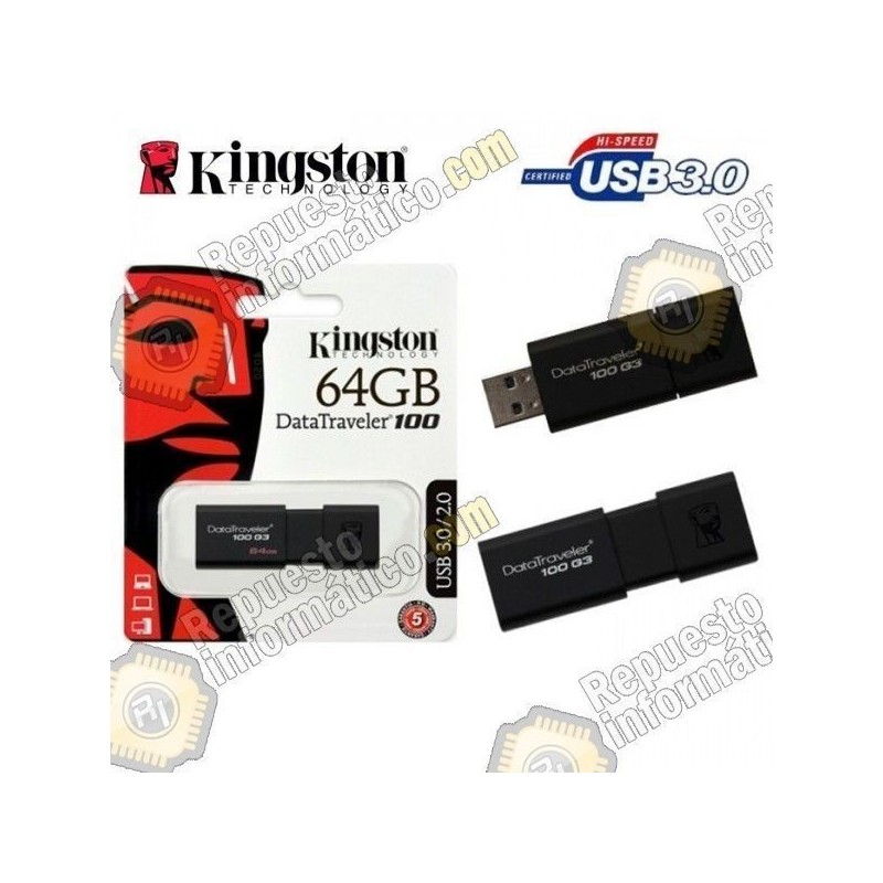 USB KINGSTON 64GB DATA TRAVELER 3.0 DT100G3/64GB 