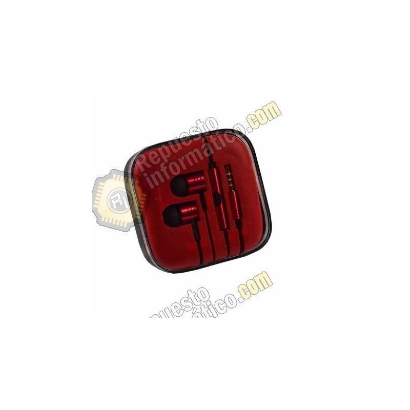 Cascos Earphone Piston 2 para Xiaomi Mi3 u otros dispositiivos (Rojo) (metal)