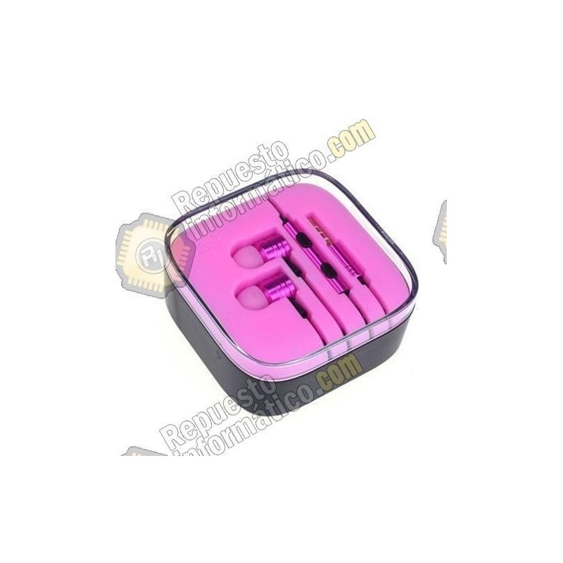 Cascos Earphone Piston 2 para Xiaomi Mi3 u otros dispositiivos (Rosa) (metal)