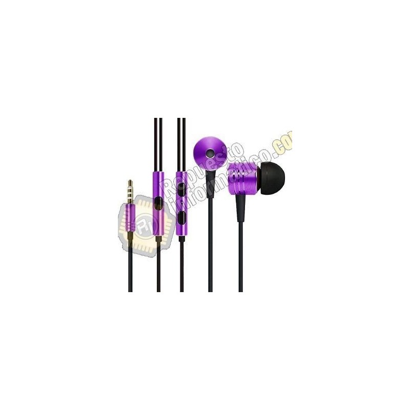 Cascos Earphone Piston 2 para Xiaomi Mi3 u otros dispositiivos (Violeta) (metal)