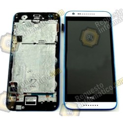 Pantalla (Lcd+tactil+marco) HTC DESIRE 620G (blanca-marco Azul)