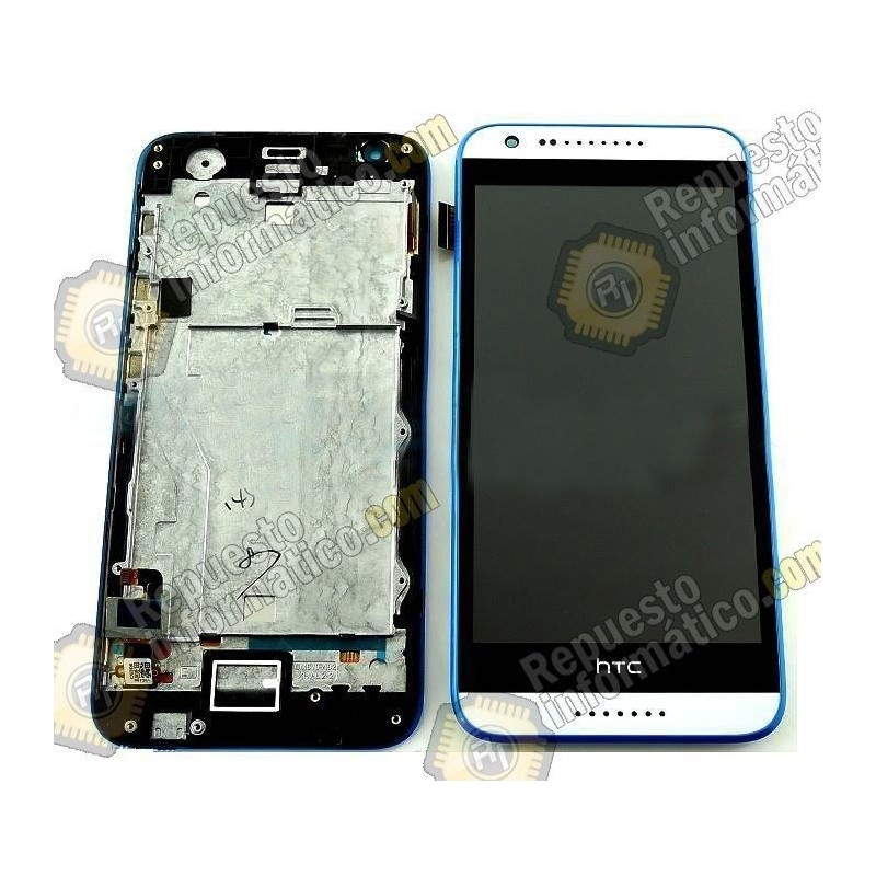 Pantalla (Lcd+tactil+marco) HTC DESIRE 620G (blanca-marco Azul)